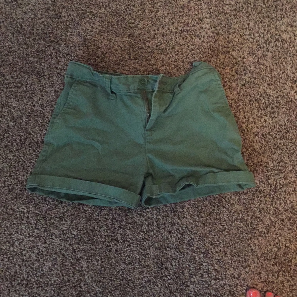 Navy green jean shorts